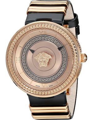 Versace V Metal Icon Gold Dial Black & Gold Strap Watch for Women - VLC030014 Authentic Buy Shop Now