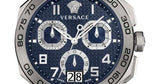 Versace Dylos Chronograph Blue Dial Silver Steel Strap Watch for Men - VQC090016 Authentic Buy Shop Now