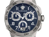 Versace Dylos Chronograph Blue Dial Silver Steel Strap Watch for Men - VQC090016 Authentic Buy Shop Now