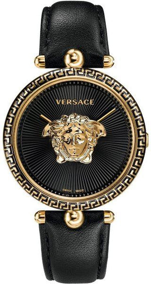 Versace Palazzo Empire Black Dial Black Leather Strap Watch for Women - VCO020017 Authentic Buy Shop Now