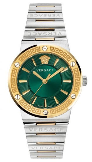 Versace Greca Green Dial Silver Steel Strap Watch for Women - VEVH00720 Authentic Buy Shop Now