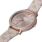 Emporio Armani Kappa Quartz Rose Gold Dial Pink Leather Strap Watch For Women - AR11010 Authentic Buy Shop Now