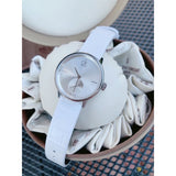Calvin Klein Accent Silver Dial White Leather Strap Watch for Women - K2Y231K6 Authentic Buy Shop Now