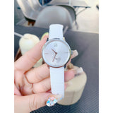 Calvin Klein Accent Silver Dial White Leather Strap Watch for Women - K2Y231K6 Authentic Buy Shop Now