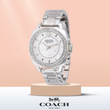 Coach Mini Boyfriend Diamonds Silver Dial Silver Steel Strap Watch for Women - 14501699 Authentic Buy Shop Now