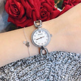 Bulova Crystal Collection Mother of Pearl Dial Silver Steel Strap Watch for Women - 96L223 Authentic Buy Shop Now