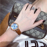 Guess Park Avenue Blue Dial Brown Leather Strap Watch for Women - W0838L2 Authentic Buy Shop Now