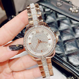 Bulova Crystal Collection Silver Dial Rose Gold Steel Strap Watch for Women - 98L229 Authentic Buy Shop Now