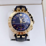 Versace Race GMT Blue Dial Blue Leather Strap Watch For Men - 29G70D282 Authentic Buy Shop Now