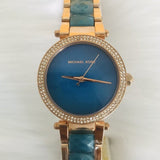 Michael Kors Parker Blue Mother of Pearl Dial Two Tone Steel Strap Watch for Women - MK6491 Authentic Buy Shop Now