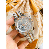 Bulova Octova Crystal Silver Dial Two Tone Steel Strap Watch for Men - 98C133 Authentic Buy Shop Now