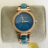 Michael Kors Parker Blue Mother of Pearl Dial Two Tone Steel Strap Watch for Women - MK6491 Authentic Buy Shop Now