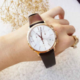 Calvin Klein Posh Chronograph White Dial Brown Leather Strap Watch for Men - K8Q376G6 Authentic Buy Shop Now