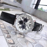 Guess Chronograph Quartz White Dial Brown Leather Strap Watch For Men - W0380G1 Authentic Buy Shop Now