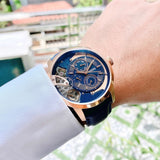 Fossil Townsman Twist Skeleton Blue Dial Blue Leather Strap Watch for Men - ME1138 Authentic Buy Shop Now