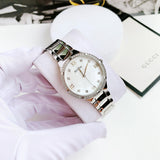 Bulova Crystal Collection Mother of Pearl Dial Silver Steel Strap Watch for Women - 96L263 Authentic Buy Shop Now