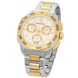 Versace Dylos Chronograph Silver Dial Two Tone Steel Strap Watch for Men - VQC030015 Authentic Buy Shop Now