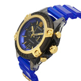 Versace Icon Active Chronograph Black Dial Blue Rubber Strap Watch For Men VEZ700521 Authentic Buy Shop Now