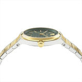 Versace V-Auria Quartz Green Dial Two Tone Steel Strap Watch for Men - VE0F00425 Authentic Buy Shop Now