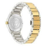 Versace V-Auria Quartz Green Dial Two Tone Steel Strap Watch for Men - VE0F00425 Authentic Buy Shop Now
