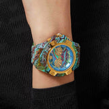 Versace Icon Active Chronograph Blue Dial Green Rubber Strap Watch For Men - VEZ701322 Authentic Buy Shop Now