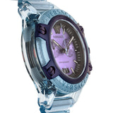 Versace Icon Active Chronograph Purple Dial Blue Silicone Strap Watch For Men - VEZ701523 Authentic Buy Shop Now