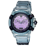 Versace Icon Active Chronograph Purple Dial Blue Silicone Strap Watch For Men - VEZ701523 Authentic Buy Shop Now