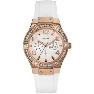 Guess Diamonds White Dial White Rubber Strap Watch For Women - W0426L1 Authentic Buy Shop Now