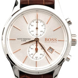 Hugo Boss Jet White Dial Brown Leather Strap Watch for Men - 1513280 Authentic Buy Shop Now