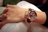 Michael Kors Sawyer Maroon Dial Maroon Leather Strap Watch for Women - MK2426 Authentic Buy Shop Now
