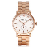 Marc Jacobs Baker White Dial Rose Gold Steel Strap Watch for Women - MBM3244 Authentic Buy Shop Now