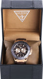 Guess Rigor Analog Brown Dial Brown Leather Strap Watch For Men - W0040G3 Authentic Buy Shop Now