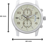 Guess Exec Chronograph White Dial Brown Leather Strap Watch For Men - W0076G2 Authentic Buy Shop Now
