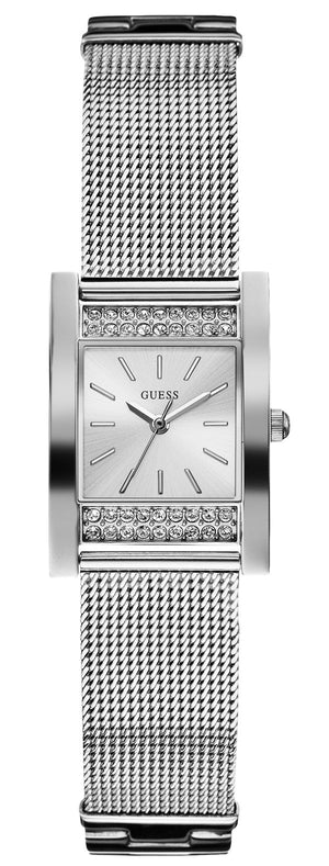 Guess Nouveau Diamonds Silver Dial Silver Mesh Bracelet Watch for Women - W0127L1 Authentic Buy Shop Now
