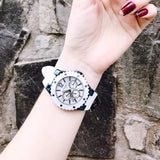 Guess Overdrive Chronograph White Dial White Rubber Strap Watch for Women - W0149L6 Authentic Buy Shop Now