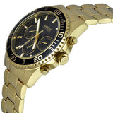Guess Chaser Chronograph Black Dial Gold Steel Strap Watch for Men - W0170G2 Authentic Buy Shop Now