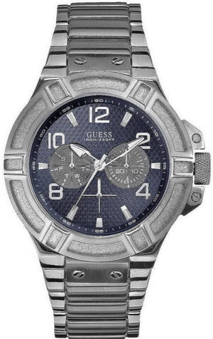 Guess Rigor Multifunction Black Dial Black Steel Strap Watch For Men - W0218G1 Authentic Buy Shop Now