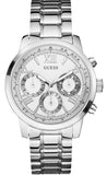 Guess Sunrise Multifunction Quartz White Dial Silver Steel Strap Watch For Women - W0330L3 Authentic Buy Shop Now