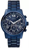 Guess Horizon Chronograph Black Dial Blue Steel Strap Watch For Men - W0379G5 Authentic Buy Shop Now