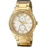Guess Siren Diamonds Silver Dial Gold Steel Strap Watch for Women - W0442L2 Authentic Buy Shop Now