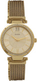 Guess Soho Champagne Dial Stainless Steel Mesh Bracelet Watch For Women - W0638L2 Authentic Buy Shop Now