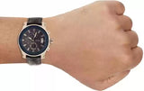 Guess Pinnacle Chronograph Quartz Blue Dial Black Leather Strap Watch For Men - W0673G4 Authentic Buy Shop Now
