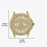 Guess Sassy Analog Quartz Gold Dial Gold Steel Strap Watch For Women - W0705L2 Authentic Buy Shop Now