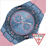 Guess Limelight Blue Dial Pink Rubber Strap Watch For Women - W0775L5 Authentic Buy Shop Now