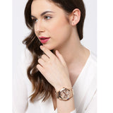 Guess Studio Rose Gold Dial Rose Gold Steel Strap Watch For Women - W0778L3 Authentic Buy Shop Now