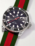 Gucci Dive Automatic Black Dial Two Tone Rubber Strap Watch for Men - YA136349 Authentic Buy Shop Now