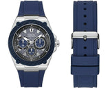 Guess Legacy Grey Dial Blue Silicone Strap Watch For Men - W1049G1 Authentic Buy Shop Now