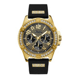 Guess Frontier Crystals Black Dial Black Silicone Strap Watch For Men - W1132G1 Authentic Buy Shop Now