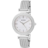 Guess Quartz Silver Dial Silver Mesh Bracelet Watch For Women - W1152L1 Authentic Buy Shop Now