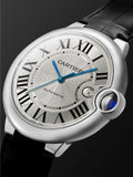 Cartier Ballon Bleu de Cartier Silver Dial Black Leather Strap Watch for Men - WSBB0026 Authentic Buy Shop Now
